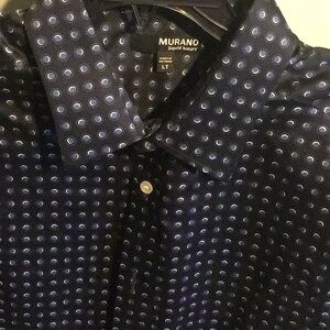 Murano Black Shirt with Blue Dots